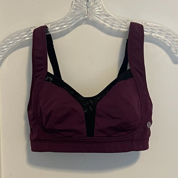 Lululemon Run Sports Bra 32C Purple Plum Black - Picture 6 of 9